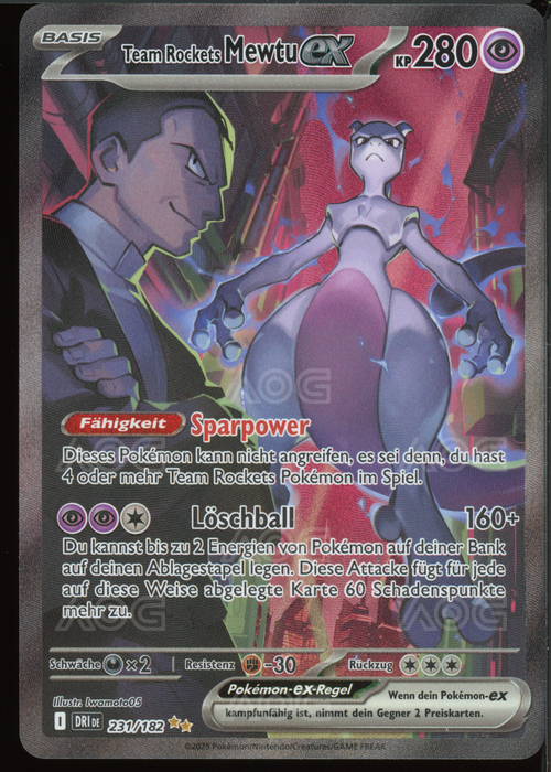 (DE) AOG PRISTINE 10 Team Rockets Mewtu ex