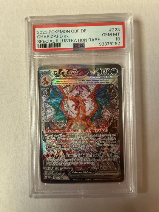 (DE) PSA 10 Glurak ex (OBF 223)