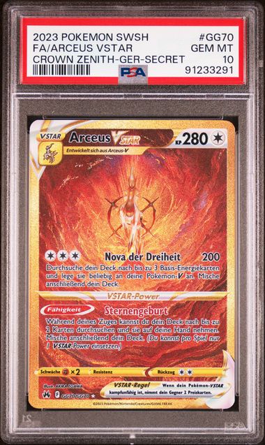 (DE) PSA 10 Arceus VSTAR (CRZ GG70)